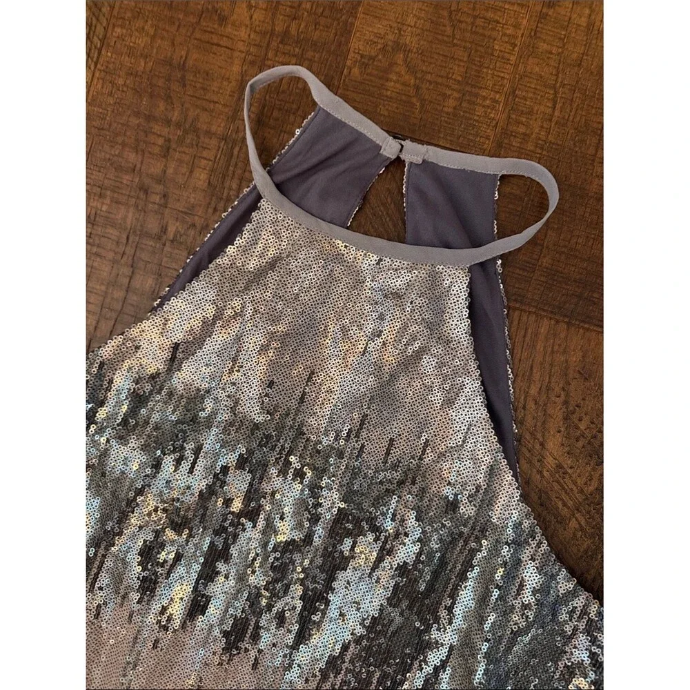 Show Me Your MuMu Silver Sequin Gomez Mini Dress XS